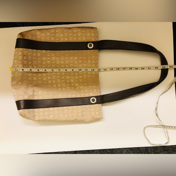 BVLGARI Vintage Nylon leather shoulder length straps Logo Mania detach clutch - Picture 9 of 10